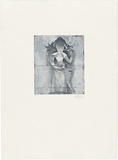 Title: Faceless | Date: 1999 | Technique: softground-etching and aquatint, printed in blue/black ink, from one plate