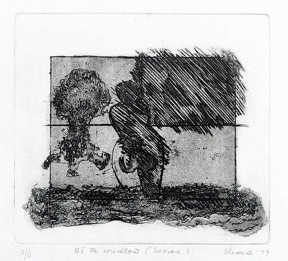 Artist: b'Shearer, Mitzi.' | Title: b'At the window (series 3)' | Date: 1979 | Technique: b'etching and aquatint, printed in black ink, from one plate' Artist: b'Shearer, Mitzi.' | Title: b'At the window (series 3)' | Date: 1979 | Technique: b'etching and aquatint, printed in black ink, from one plate'