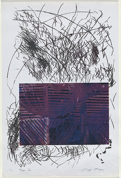 Artist: b'MEYER, Bill' | Title: b'Nippon Gap' | Date: 1979-81 | Technique: b'screenprint, printed in six colours, from multiple screens (colour separation indirect and charcoal on acetate)' | Copyright: b'\xc2\xa9 Bill Meyer' Artist: b'MEYER, Bill' | Title: b'Nippon Gap' | Date: 1979-81 | Technique: b'screenprint, printed in six colours, from multiple screens (colour separation indirect and charcoal on acetate)' | Copyright: b'\xc2\xa9 Bill Meyer'