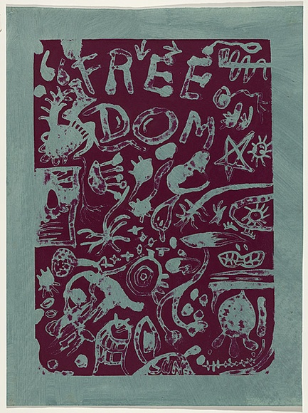 Artist: b'WORSTEAD, Paul' | Title: b'Freedom.' | Date: 1971-72 | Technique: b'screenprint, printed in colour, from one stencil' | Copyright: b'This work appears on screen courtesy of the artist' Artist: b'WORSTEAD, Paul' | Title: b'Freedom.' | Date: 1971-72 | Technique: b'screenprint, printed in colour, from one stencil' | Copyright: b'This work appears on screen courtesy of the artist'