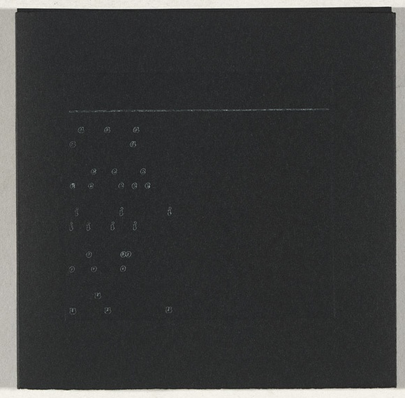 Artist: b'SELENITSCH, Alex' | Title: b'a e i o u [folio cover].' | Date: 21 September 2002 | Technique: b'computer generated, printed in colour, from digital files'