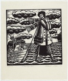 Artist: Klein, Deborah. | Title: Travelling light | Date: 1996 | Technique: linocut, printed in black ink, from one block