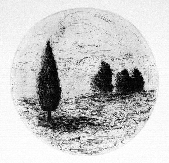 Artist: b'Pigot, Bronwyn.' | Title: b'Untitled' | Date: 1989 | Technique: b'etching and aquatint, printed in black ink, from one plate' Artist: b'Pigot, Bronwyn.' | Title: b'Untitled' | Date: 1989 | Technique: b'etching and aquatint, printed in black ink, from one plate'