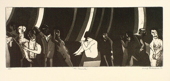 Artist: b'BALDESSIN, George' | Title: b'The tunnel.' | Date: 1966 | Technique: b'etching and aquatint, printed in black ink, from one plate' Artist: b'BALDESSIN, George' | Title: b'The tunnel.' | Date: 1966 | Technique: b'etching and aquatint, printed in black ink, from one plate'