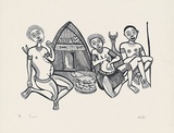 Artist: b'Morububuna, Martin.' | Title: b'Yausa' | Date: 1983 | Technique: b'screenprint, printed in black ink, from one stencil'