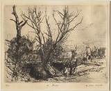 Artist: Heysen, Hans. | Title: The bridge. | Date: 1920 | Technique: etching, printed in black ink, from one plate | Copyright: © Hans Heysen, Licensed by VISCOPY, Australia