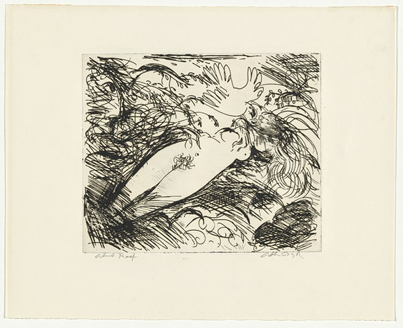 Artist: b'BOYD, Arthur' | Title: b'Lying nude and bird.' | Date: (1962-63) | Technique: b'etching, printed in black ink, from one plate' | Copyright: b'Reproduced with permission of Bundanon Trust' Artist: b'BOYD, Arthur' | Title: b'Lying nude and bird.' | Date: (1962-63) | Technique: b'etching, printed in black ink, from one plate' | Copyright: b'Reproduced with permission of Bundanon Trust'