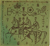 Artist: Annand, Douglas. | Title: Greetings at this Festive Time 1953-54. | Date: 1953 | Technique: lithograph, printed in brown ink, from one plate | Copyright: © A.M. Annand