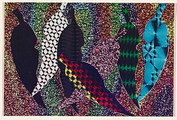 Artist: b'McDiarmid, David.' | Title: b'Postcard: Gum leaves' | Date: 1984 | Technique: b'colour photocopy, rubber stamps' | Copyright: b'Courtesy of copyright owner, Merlene Gibson (sister)' Artist: b'McDiarmid, David.' | Title: b'Postcard: Gum leaves' | Date: 1984 | Technique: b'colour photocopy, rubber stamps' | Copyright: b'Courtesy of copyright owner, Merlene Gibson (sister)'
