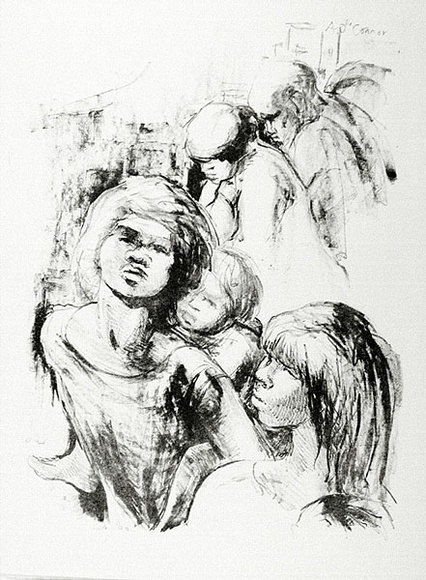 Artist: bO'Connor, Ailsa. | Title: b'not titled' | Date: c.1975 | Technique: b'lithograph, printed in black ink, from one stone' Artist: bO'Connor, Ailsa. | Title: b'not titled' | Date: c.1975 | Technique: b'lithograph, printed in black ink, from one stone'