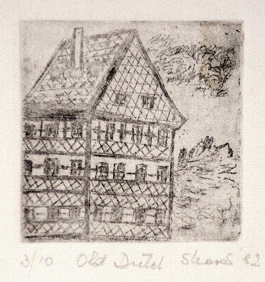 Artist: b'Shearer, Mitzi.' | Title: b'Old Dutch' | Date: 1982 | Technique: b'etching, printed in black ink, from one  plate'