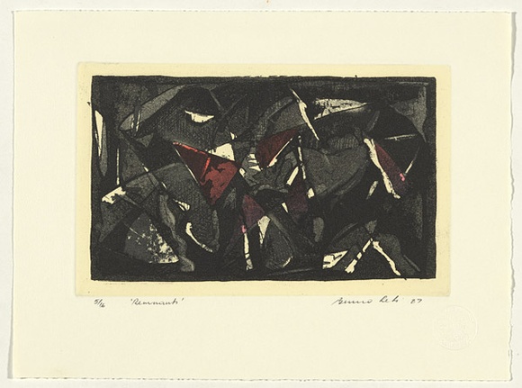 Artist: b'Leti, Bruno.' | Title: b'Remnants' | Date: 1987 | Technique: b'etching, printed in colour, from multiple plates'