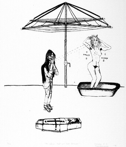 Artist: b'Nedelkopoulos, Nicholas.' | Title: b'An affair that will last forever' | Date: 1978 | Technique: b'etching, printed in black ink, from one plate' Artist: b'Nedelkopoulos, Nicholas.' | Title: b'An affair that will last forever' | Date: 1978 | Technique: b'etching, printed in black ink, from one plate'