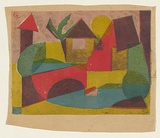 Title: b'The red bridge' | Date: c. 1955 | Technique: b'screenprint, printed in colour, from multiple stencils'