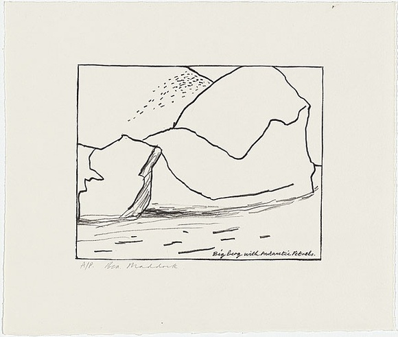 Artist: b'MADDOCK, Bea' | Title: b'Big berg with Antarctic petrels' | Date: 1987 | Technique: b'offset-lithograph, printed in black ink, from one plate'