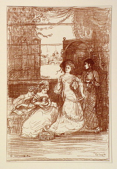 Artist: b'Conder, Charles.' | Title: b'Esther (No.2).' | Date: 1906 | Technique: b'transfer-lithograph, printed in red ink, from one stone' Artist: b'Conder, Charles.' | Title: b'Esther (No.2).' | Date: 1906 | Technique: b'transfer-lithograph, printed in red ink, from one stone'