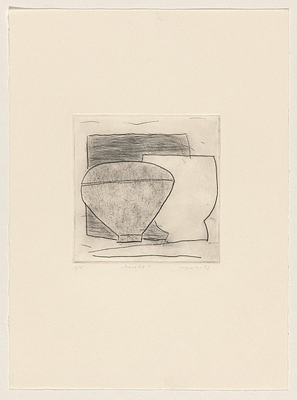 Title: b'Bowls 1' | Date: 1983 | Technique: b'drypoint, printed in black ink, from one perspex plate'