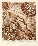 Artist: Baker, Nyukana. | Title: Tji-tji kutjara | Date: 1996, February | Technique: lithograph, printed in brown ink, from one stone