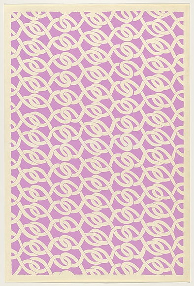 Artist: b'WORSTEAD, Paul' | Title: b'Sports wiggle' | Date: 1981 | Technique: b'screenprint, printed in purple ink, from one stencil' | Copyright: b'This work appears on screen courtesy of the artist' Artist: b'WORSTEAD, Paul' | Title: b'Sports wiggle' | Date: 1981 | Technique: b'screenprint, printed in purple ink, from one stencil' | Copyright: b'This work appears on screen courtesy of the artist'