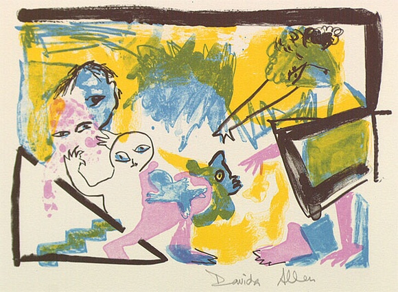 Artist: b'Allen, Davida' | Title: b'The unbearable luxury of freedom' | Date: 1991, July - September | Technique: b'lithograph, printed in colour, from four plates' Artist: b'Allen, Davida' | Title: b'The unbearable luxury of freedom' | Date: 1991, July - September | Technique: b'lithograph, printed in colour, from four plates'