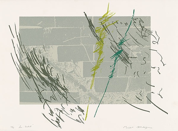 Artist: b'MEYER, Bill' | Title: b'Ha Kotel [the wall]' | Date: 1980 | Technique: b'screenprint, printed in four colours, from four screens' | Copyright: b'\xc2\xa9 Bill Meyer'