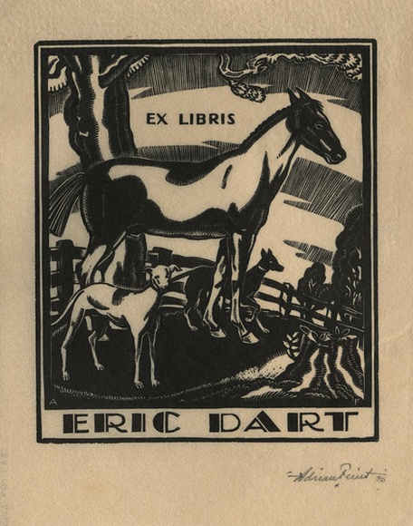 Artist: b'FEINT, Adrian' | Title: b'Bookplate: Eric Dart.' | Date: 1930 | Technique: b'wood-engraving, printed in black ink, from one block' | Copyright: b'Courtesy the Estate of Adrian Feint' Artist: b'FEINT, Adrian' | Title: b'Bookplate: Eric Dart.' | Date: 1930 | Technique: b'wood-engraving, printed in black ink, from one block' | Copyright: b'Courtesy the Estate of Adrian Feint'