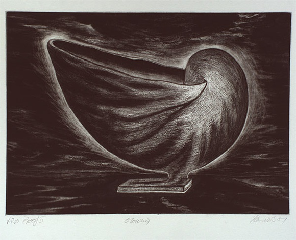 Artist: b'Connors, Anne.' | Title: b'Glowing' | Date: 1987 | Technique: b'etching, printed in black ink, from one plate' Artist: b'Connors, Anne.' | Title: b'Glowing' | Date: 1987 | Technique: b'etching, printed in black ink, from one plate'