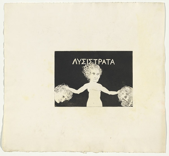 Artist: b'BOYD, Arthur' | Title: b'Lysistrata between the Athenian and Spartan (upper centre portion only).' | Date: (1970) | Technique: b'etching and aquatint, printed in black ink, from one plate' | Copyright: b'Reproduced with permission of Bundanon Trust' Artist: b'BOYD, Arthur' | Title: b'Lysistrata between the Athenian and Spartan (upper centre portion only).' | Date: (1970) | Technique: b'etching and aquatint, printed in black ink, from one plate' | Copyright: b'Reproduced with permission of Bundanon Trust'