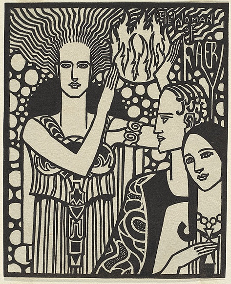 Artist: b'Waller, Christian.' | Title: b'The Woman of Faery.' | Date: (1932) | Technique: b'linocut, printed in black ink, from one block' Artist: b'Waller, Christian.' | Title: b'The Woman of Faery.' | Date: (1932) | Technique: b'linocut, printed in black ink, from one block'
