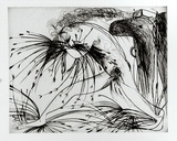Artist: b'BOYD, Arthur' | Title: b'Nebuchadnezzar with beast and cornstalks.' | Date: (1968-69) | Technique: b'etching, printed in black ink, from one plate' | Copyright: b'Reproduced with permission of Bundanon Trust'