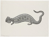 Artist: Morububuna, Martin. | Title: Topinilategila [Lizard]. | Date: 1975 | Technique: lithograph, printed in black ink, from one stone