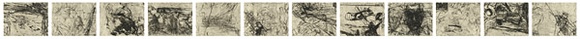 Artist: b'PARR, Mike' | Title: b'Echolalia (The road).' | Date: 1989-90 | Technique: b'drypoint, printed in black ink, from one copper plate' Artist: b'PARR, Mike' | Title: b'Echolalia (The road).' | Date: 1989-90 | Technique: b'drypoint, printed in black ink, from one copper plate'