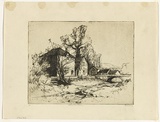 Artist: b'Long, Sydney.' | Title: b'Old water Mill, Petertavy' | Date: 1928, after | Technique: b'line-etching, printed in black ink, from one plate' | Copyright: b'Reproduced with the kind permission of the Ophthalmic Research Institute of Australia'