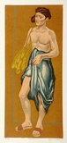 Artist: b'Griffin, Murray.' | Title: b'Blue sarong' | Date: 1951 | Technique: b'linocut, printed in colour, from multiple blocks'