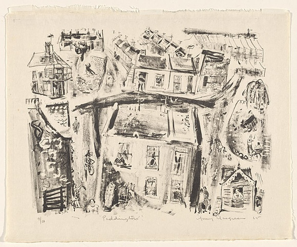 Artist: b'MACQUEEN, Mary' | Title: b'Paddington' | Date: 1965 | Technique: b'lithograph, printed in black ink, from one plate' | Copyright: b'Courtesy Paulette Calhoun, for the estate of Mary Macqueen'