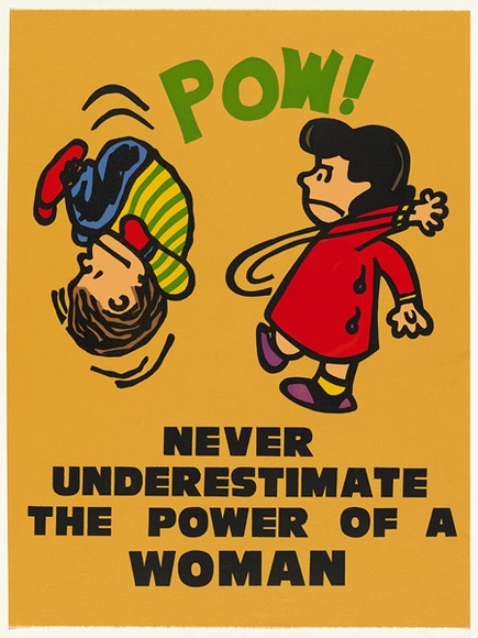 Artist: b'Robertson, Toni.' | Title: b'POW! Never underestimate the power of a woman. (2nd edition)' | Date: 1977 | Technique: b'screenprint, printed in colour, from multiple stencils' | Copyright: b'\xc2\xa9 Toni Robertson' Artist: b'Robertson, Toni.' | Title: b'POW! Never underestimate the power of a woman. (2nd edition)' | Date: 1977 | Technique: b'screenprint, printed in colour, from multiple stencils' | Copyright: b'\xc2\xa9 Toni Robertson'