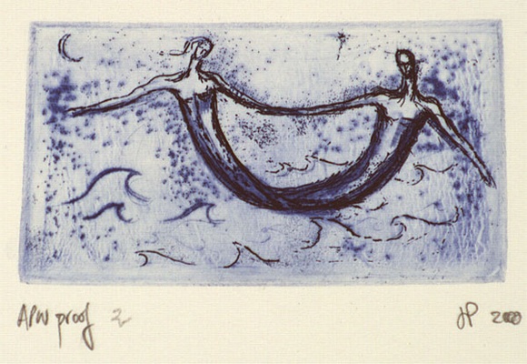 Artist: b'Palethorpe, Jan' | Title: b'Not titled [two joined figures).' | Date: 1992 | Technique: b'etching, printed in blue ink with plate-tone, from one plate' Artist: b'Palethorpe, Jan' | Title: b'Not titled [two joined figures).' | Date: 1992 | Technique: b'etching, printed in blue ink with plate-tone, from one plate'