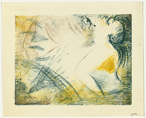 Artist: b'BOYD, Arthur' | Title: b'(Two figures, with blowing head, yellow, green and brown).' | Date: 1960-70 | Technique: b'etching, printed in colour, from one plate' | Copyright: b'Reproduced with permission of Bundanon Trust' Artist: b'BOYD, Arthur' | Title: b'(Two figures, with blowing head, yellow, green and brown).' | Date: 1960-70 | Technique: b'etching, printed in colour, from one plate' | Copyright: b'Reproduced with permission of Bundanon Trust'