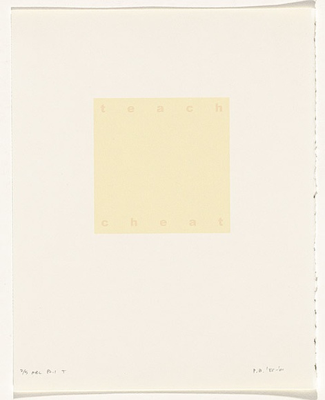 Artist: b'Burgess, Peter.' | Title: b'teach: cheat.' | Date: 2001 | Technique: b'computer generated inkjet prints, printed in colour, from digital files' Artist: b'Burgess, Peter.' | Title: b'teach: cheat.' | Date: 2001 | Technique: b'computer generated inkjet prints, printed in colour, from digital files'