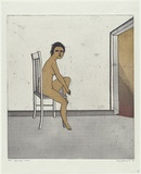 Artist: BALDESSIN, George | Title: Personage and chair. | Date: 1968 | Technique: colour etching and aquatint