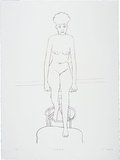 Artist: Brack, John. | Title: Seated nude | Date: 1986, 22 July | Technique: lithograph, printed in black/grey ink, from one zinc plate | Copyright: © Helen Brack