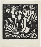 Artist: b'Proctor, Thea.' | Title: b'Women with fans' | Date: 1930 | Technique: b'woodcut, printed in black ink, from one block' | Copyright: b'\xc2\xa9 Art Gallery of New South Wales'