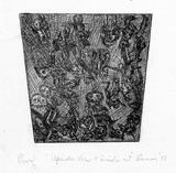 Artist: b'Shearer, Mitzi.' | Title: b'Upside down and inside out.' | Date: 1988 | Technique: b'etching, printed in black, with plate-tone, from one plate'