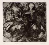 Artist: b'Shearer, Mitzi.' | Title: b'Double image' | Date: 1980 | Technique: b'etching, printed in black ink, from one  plate'