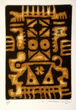 Artist: b'SELLBACH, Udo' | Title: b'(Circles and triangles)' | Date: (1965) | Technique: b'etching printed in orange and black ink, from two plates'