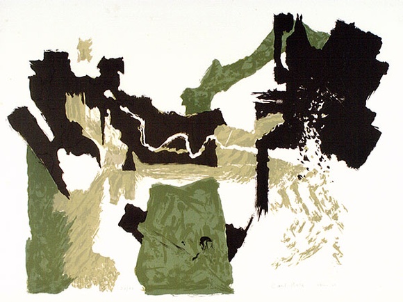 Artist: b'Plate, Carl.' | Title: b'(Green and brown)' | Date: 1968 | Technique: b'lithograph, printed in colour, from four stones' | Copyright: b'\xc2\xa9 Estate of Carl Plate' Artist: b'Plate, Carl.' | Title: b'(Green and brown)' | Date: 1968 | Technique: b'lithograph, printed in colour, from four stones' | Copyright: b'\xc2\xa9 Estate of Carl Plate'