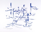 Artist: COLEING, Tony | Title: Drawing for 'to do with blue' sculpture. | Date: 1975 | Technique: screenprint, printed in blue ink, from one stencil