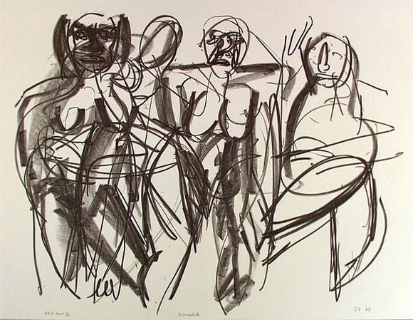 Artist: b'Furlonger, Joe.' | Title: b'3 models' | Date: 1989 | Technique: b'lithograph, printed in black ink, from one stone'