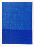 Artist: Buckley, Sue. | Title: Tide. | Date: 1975 | Technique: woodcut, printed in blue ink from one block; screenprint, printed in blue ink from one stencil; lithograph, printed in grey ink from one stone [or plate] | Copyright: This work appears on screen courtesy of Sue Buckley and her sister Jean Hanrahan