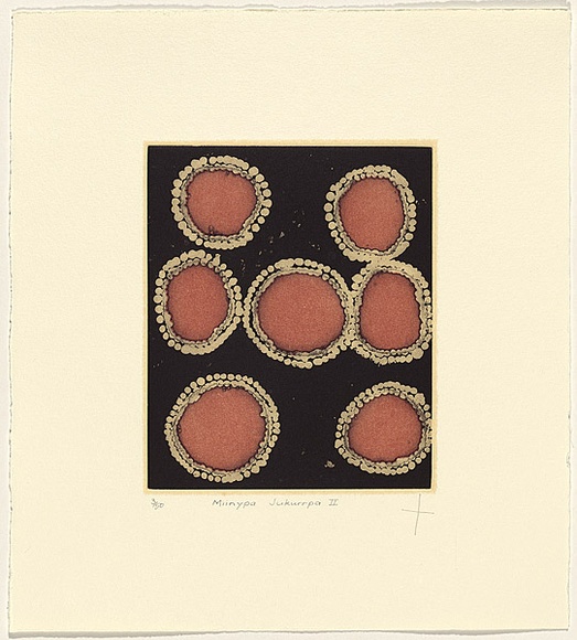 Artist: b'Kennedy, Lucy Napaljarri.' | Title: b'miinypa jukurrpa ll' | Date: 2003 | Technique: b'etching, from one zinc plate'